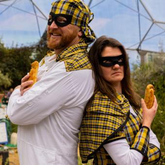 Ed Rowe and Jenny Beare as Pasty Man and Pastry Maid